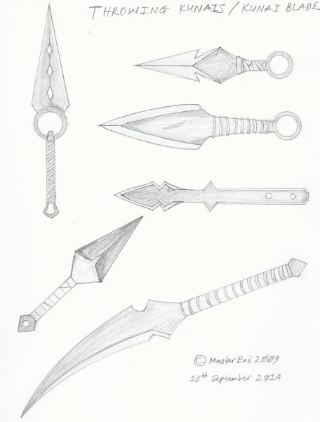Кунай из Наруто чертеж
