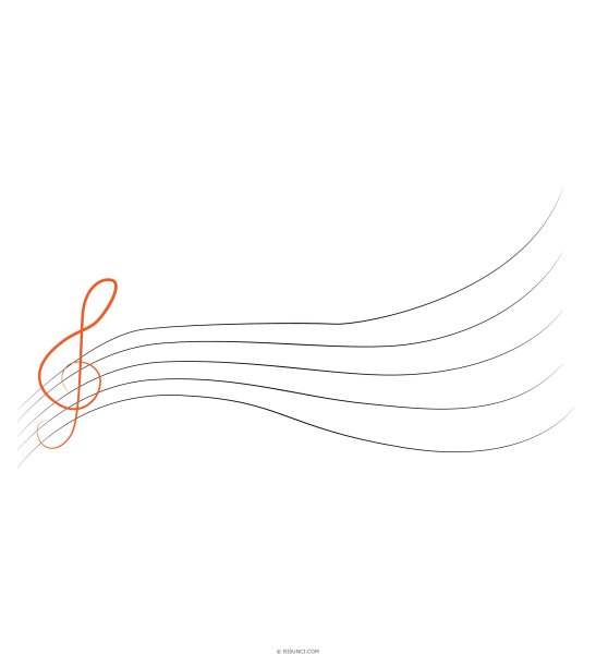 Нотный стан изогнутый