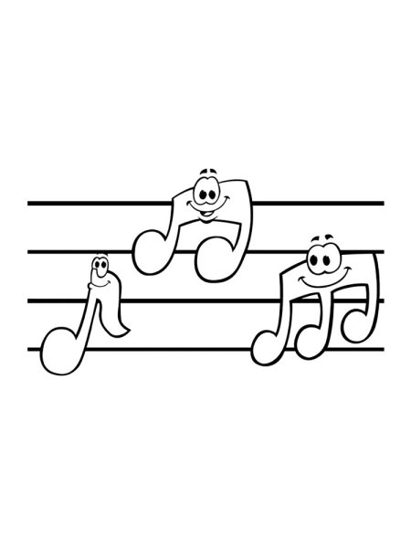 Веселые нотки раскраска