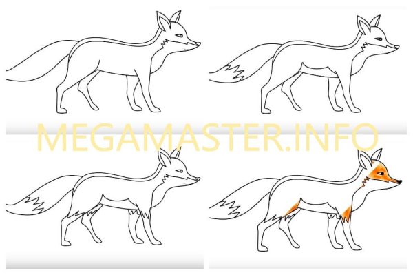 Поэтапное рисование лисы