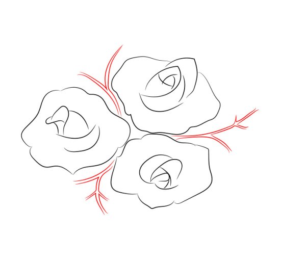 Бутон розы поэтапно