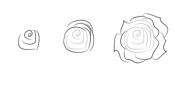 Схема рисования розы