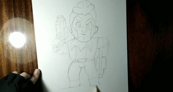 Кольт из БРАВЛ старс карандашом