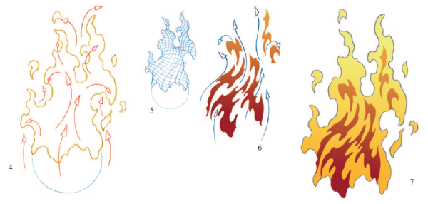 Огонь референс карандашом