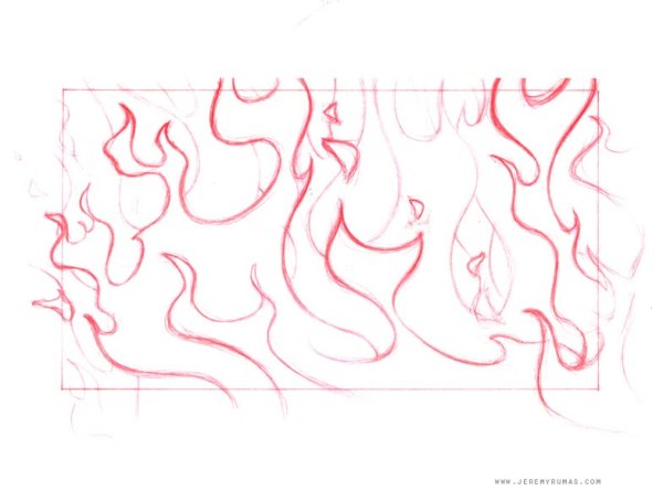 Огонь рисунок реалистичный карандашом