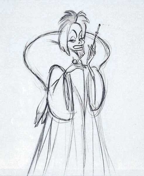 Скетч Круэлла Девиль