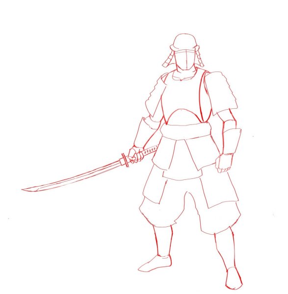 Самурай для срисовки