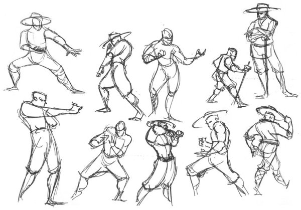 Позы самураев для рисования