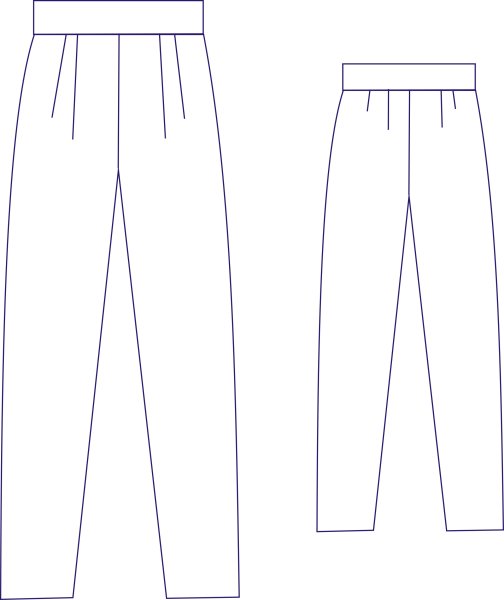 Технический эскиз брюк женских