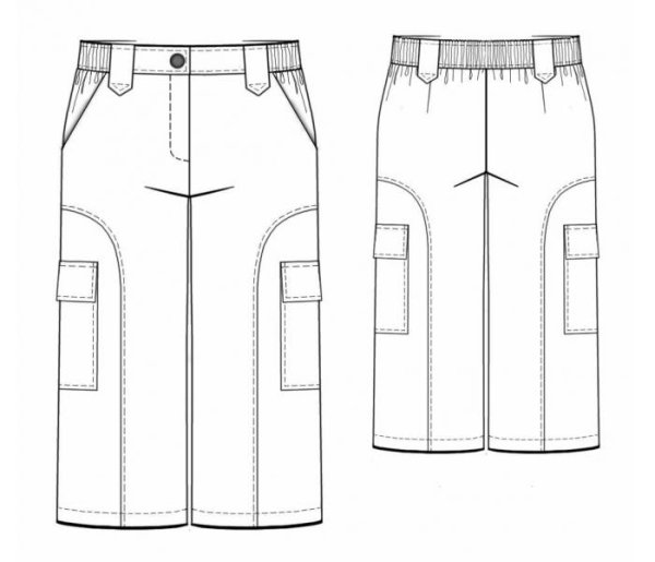 Карман на брюках технический эскиз
