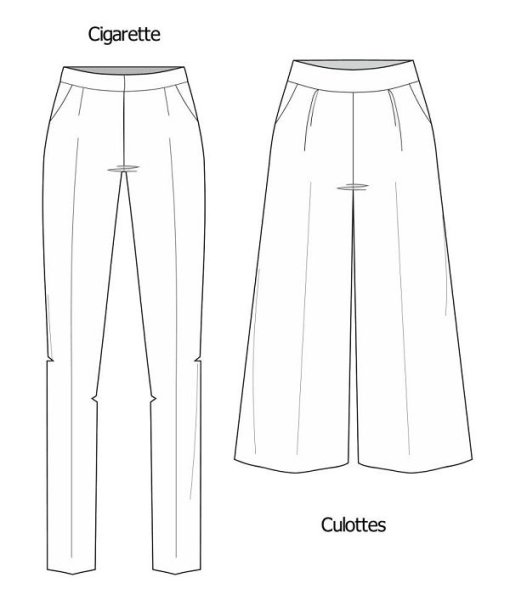 Технический эскиз брюк женских