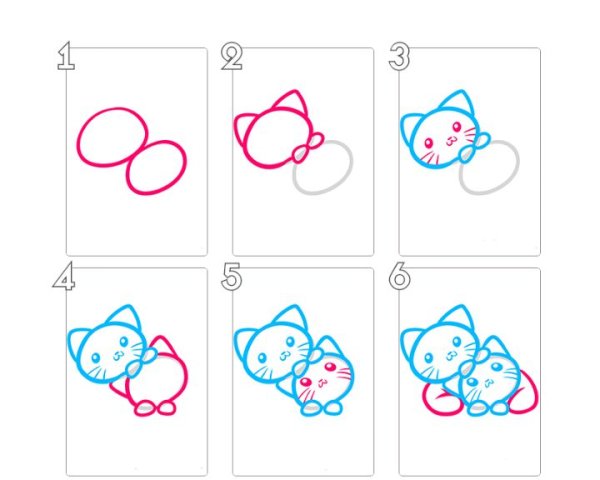 Милые поэтапные рисунки