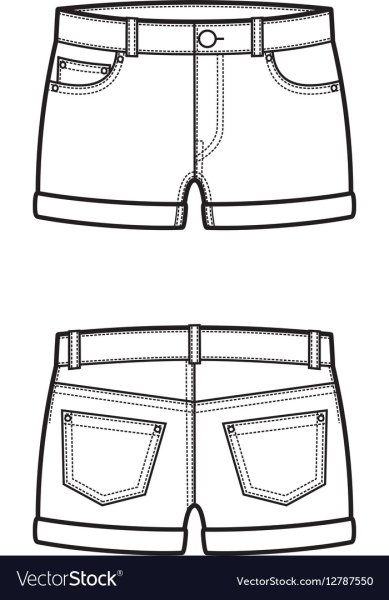 Эскиз джинсовых шорт