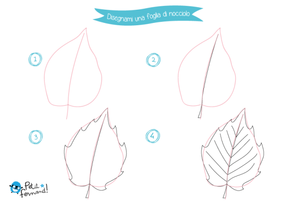 Поэтапное рисование листика