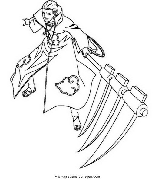 Раскраски аниме Наруто Акацуки Хидан