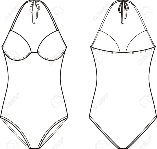 Рисунки для срисовки в купальнике