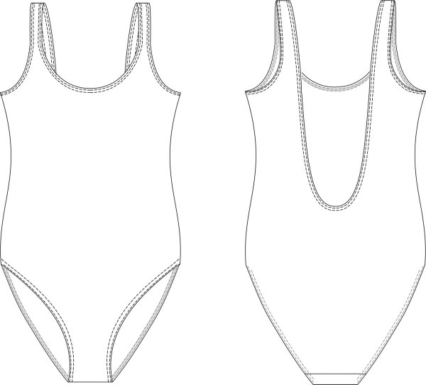 Лекало купальника слитного