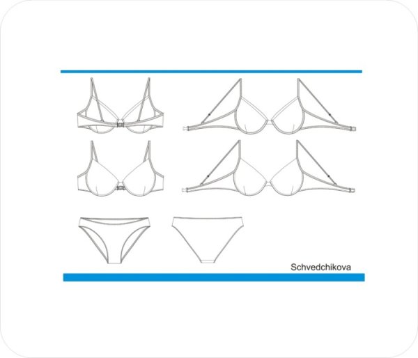 Технический эскиз купальника