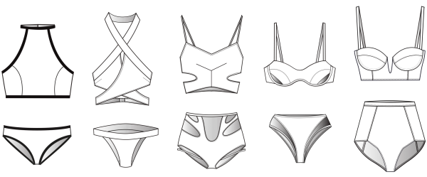 Технический эскиз купальника