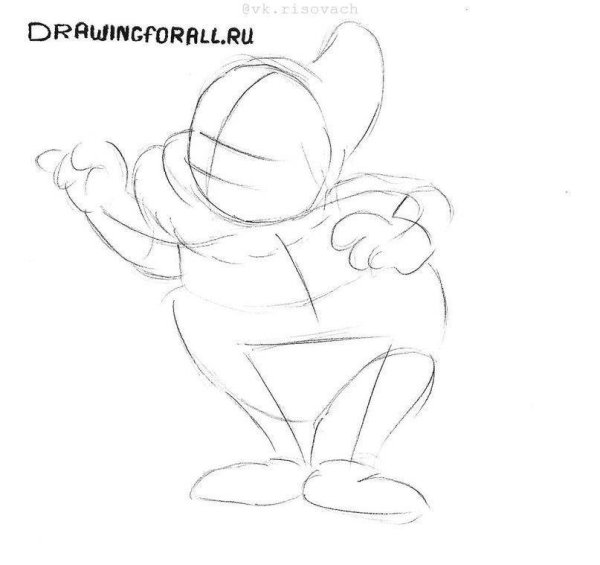 Поэтапное рисование гнома