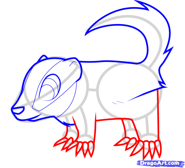 Барсук рисунок пошагово