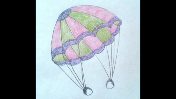 Рисунок парашютиста гуашью