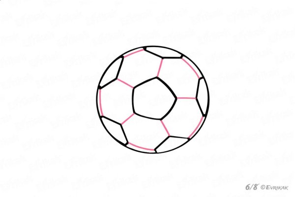 Рисование футбольный мяч