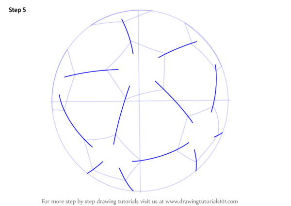 Поэтапное рисование футбольного мяча