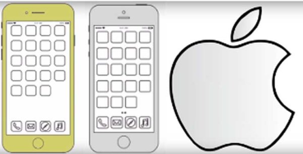 Раскраска айфон с приложениями