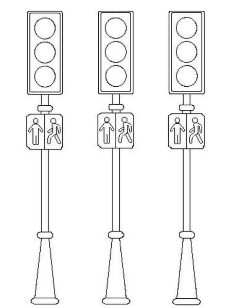 Светофор раскраска