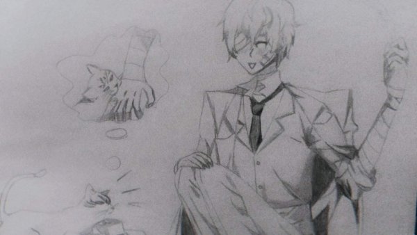 Дазай в полный рост для срисовки