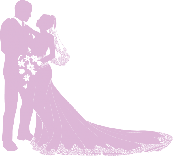 Силуэт жениха и невесты