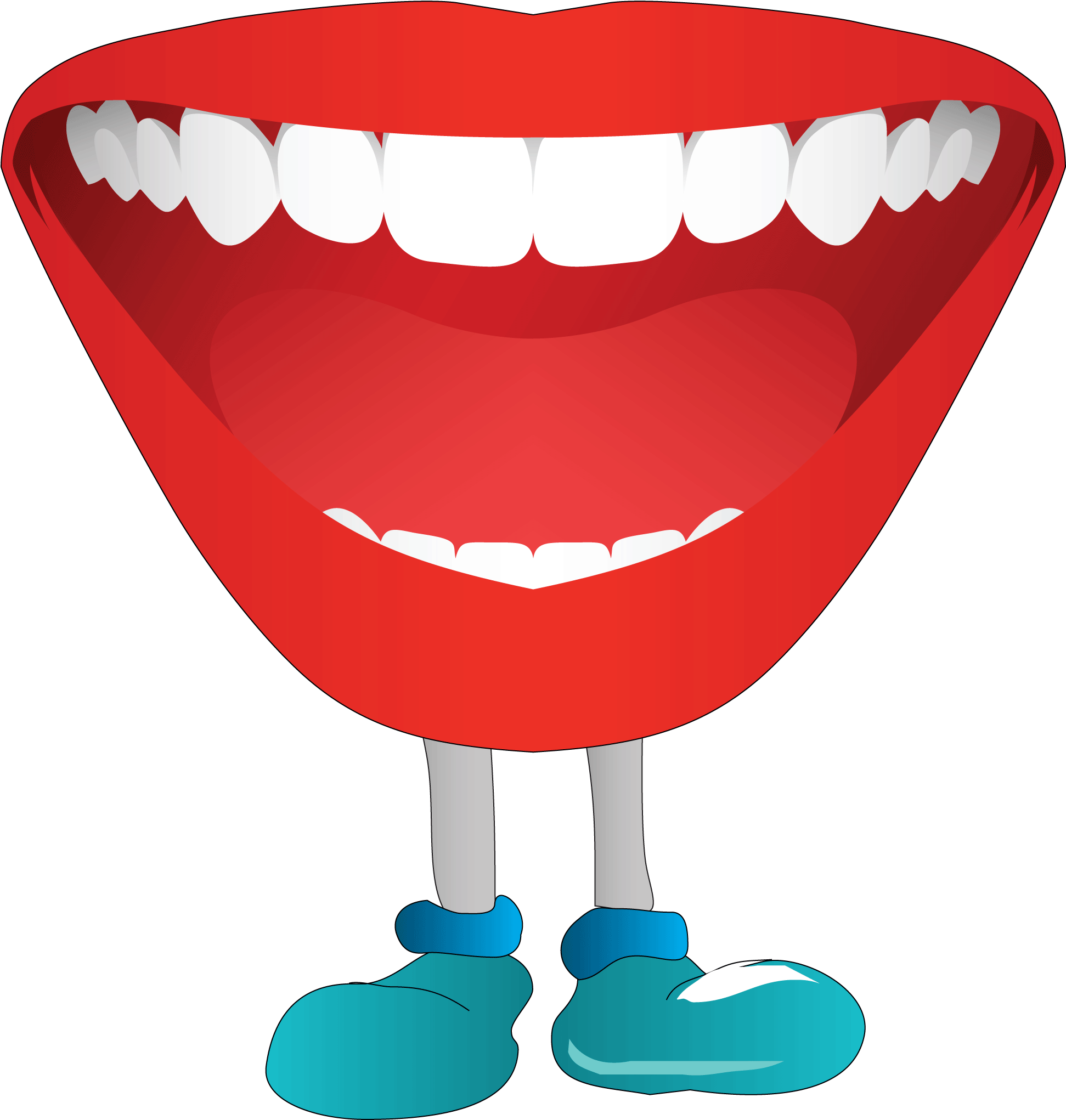 Картинка зубы для детей на прозрачном фоне. Улыбка мультяшная. Улыбающийся рот.