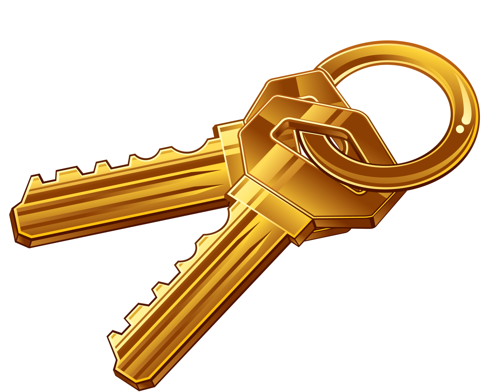 Совсем ключ. Ключ. Связка ключей. Ключ клипарт на прозрачном фоне. Золотой ключ.