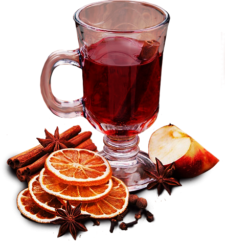 Глинтвейн на белом фоне