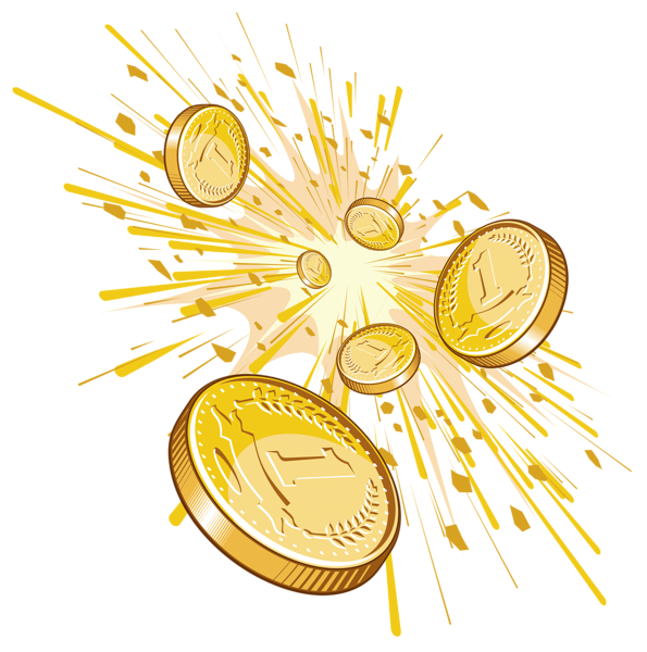 Монетки на прозрачном фоне