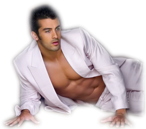 Парень на прозрачном фоне