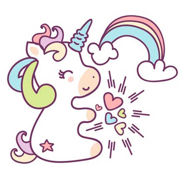 Единорожка вектор с сердечками