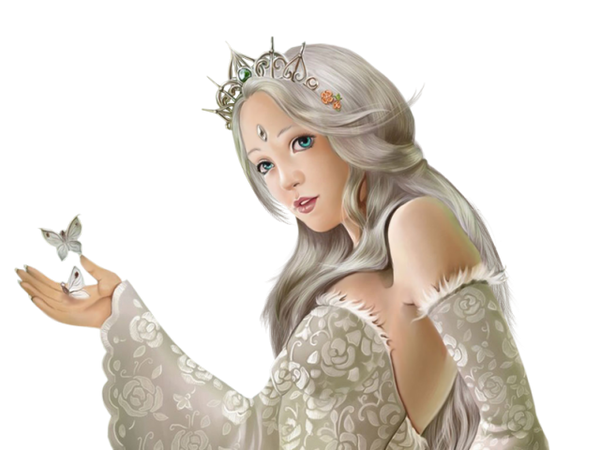 Девушка в платье фэнтези без фона