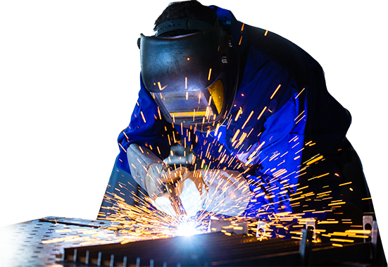 Сварщик на белом фоне