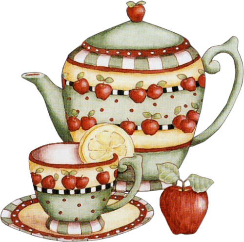 Чаепитие на прозрачном фоне