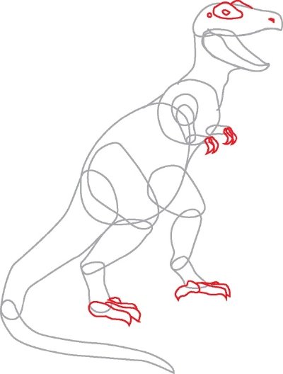 Нарисовать тираннозавра поэтапно