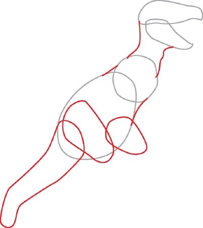 Поэтапное рисование тираннозавра