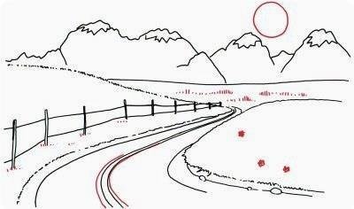 Поэтапное рисование дороги