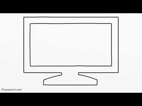 Телевизор на тумбочке раскраска