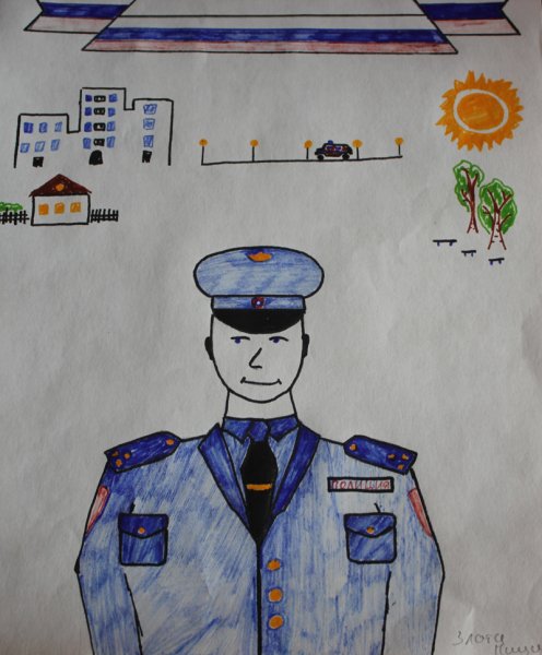 Поэтапное рисования полиции