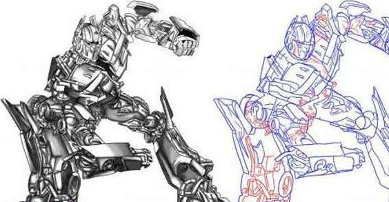 Нарисовать Оптимуса поэтапно