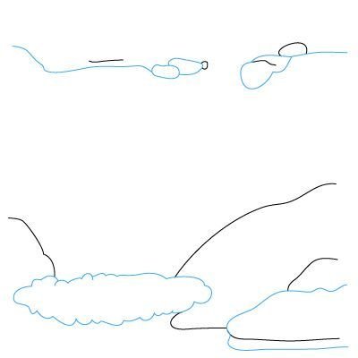 Поэтапное рисование реки карандашом