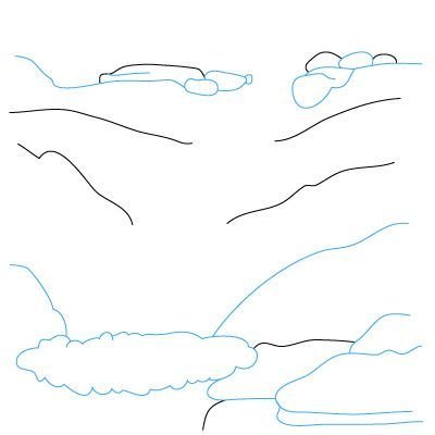 Рисунок реки карандашом поэтапно