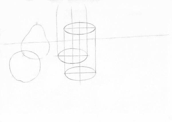 Рисование с натуры предметов цилиндрической формы.